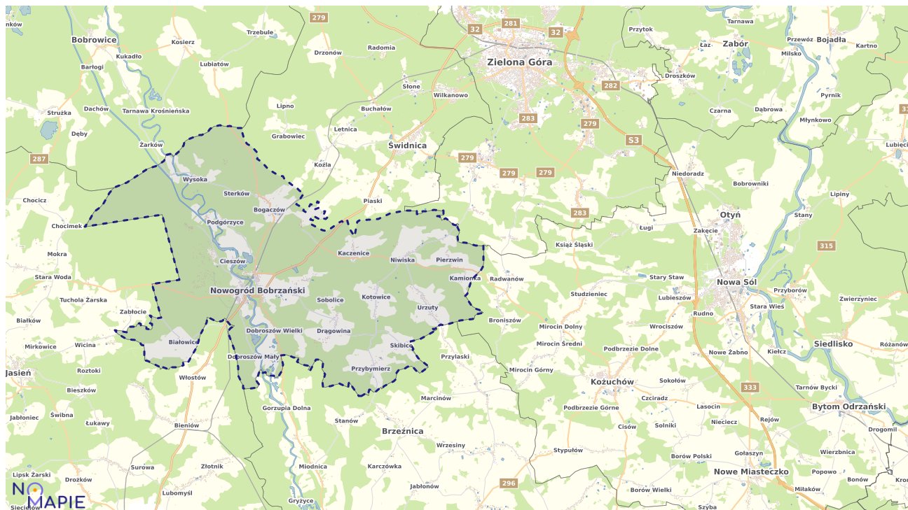 Mapa uzbrojenia terenu Nowogrodu Bobrzańskiego